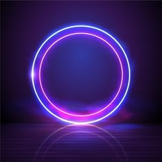 a neon circle on a dark background