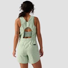 "I love a chic 'fit and going hard and this romper lets me have both. My strappy sports bra peeks out the back, and the stretchy fabric stays out of my way." --Gearhead Expert Sammy We built the Backcountry Wasatch Ripstop Romper for women who thrive by taking the road less traveled, keeping us comfortable and stylish as we explore a new trail or enjoy a post-adventure lunch. The stretch ripstop weave construction limits snags and tears as we climb over trees and rocks, while the PFC-free DWR Spring Activewear With Built-in Bra, Sports Sleeveless Jumpsuits And Rompers With Built-in Bra, Sleeveless Sports Jumpsuits And Rompers With Built-in Bra, Sleeveless Sportswear Jumpsuits And Rompers For Summer, Sleeveless Sportswear Jumpsuits For Summer, Casual Spring Activewear With Mesh Back, Sporty Stretch Jumpsuits And Rompers For Summer, Green Sleeveless Jumpsuits And Rompers For Gym, Summer Sportswear Jumpsuits And Rompers For Workout