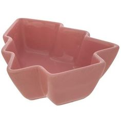 a pink bowl with three sections in it