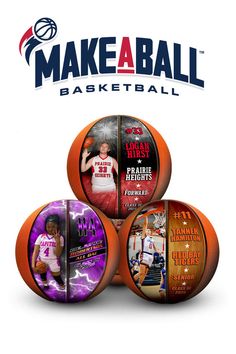 three basketballs are stacked on top of each other with the words make a ball above them