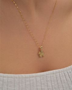 14k Solid Gold Clover Necklace, Minimalist 4 Leaf Clover, Dainty Good Luck Pendant, Luck Pendant, Tiny Necklace, Gift for Her,gift for Wife - Etsy Dainty 14k Gold Charm Necklace For May Birthstone, Dainty 14k Gold May Birthstone Charm Necklace, Dainty Good Luck Jewelry With Flower Pendant, Dainty Flower Pendant Jewelry For Good Luck, Dainty Green Tarnish-resistant Necklace, Dainty May Birthstone Necklaces For Weddings, Gold Delicate Charm Necklaces For May Birthstone, Delicate Gold Charm Necklace With May Birthstone, Dainty Green Flower Pendant Jewelry