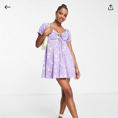 Brand New Baby Doll Purple Dress. Ordered 2 By Mistake. Size 10. Off The Shoulder Purple Baby Doll Dress, Cute Purple Mini Dress, Cute Purple Floral Print Mini Dress, Cute Purple Floral Mini Dress, Dresses Petite, Purple Baby, Baby Doll Dress, Asos Petite, Dress Order