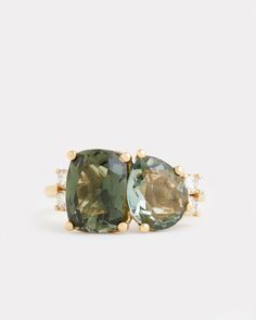 Green Tourmaline Cushion Cut and Pear Shape Ring with Diamonds – Jamie Wolf Miss Agate Wedding Ring, Miss Agate, Jewelry Redesign, Agate Wedding Ring, Pear Shape Ring, Most Beautiful Engagement Rings, Agate Wedding, Pear Shaped Ring, Cushion Cut Engagement