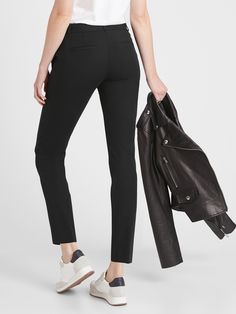 Made with our favorite bi-stretch fabric with excellent stretch and recovery to smooth and sculpt your shape.  A sleek new pant in a modern fit.  The Ryan offers a leg-lengthening slim-straight silhouette.  Straight-cut waistband.  Zip fly with hook- Petite Shorts, New Pant, Stretch Pants, Petite Size, Black Friday Sale, Straight Cut, Modern Fit, Signature Style, Welt Pockets