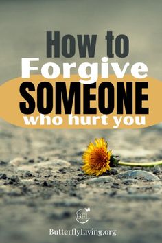 a yellow flower sitting on the ground with text overlay saying how to forgive someone who hurt you