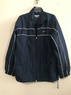 Nike Size M Blue White Trim Wind Breaker water proof jacket coat Men Wind Proof Jacket Outfit, Blue Nike Windbreaker Outfit, Wind Breaker Outfit Men, Wind Braker Jacket, Blue Windbreaker Outfit, Windbreaker Outfit Men, Wind Breaker Outfit, Nike Windbreaker Outfit, Water Proof Jacket