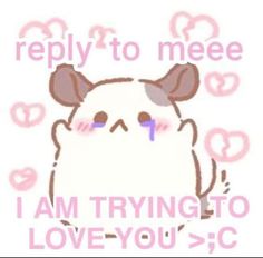 an image of a hamster with the words i am trying to love you c