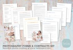 the photography forms and contacts set