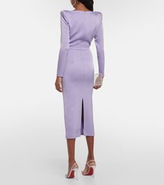 Find ALEX PERRY Satin Crêpe Minidress on Editorialist. Material: 84% acetate, 16% polyester. Care instructions: dry clean. Made in China. Designer color name: Lilac. Lining: 84% acetate, 16% polyester. Spring Silk Crepe Fitted Midi Dress, Evening Fitted Silk Crepe Midi Dress, Formal Fitted Silk Crepe Midi Dress, Chic Fitted Silk Crepe Midi Dress, Elegant Crepe V-neck Midi Dress, Formal Fitted Silk Crepe Dress, Fitted Silk Crepe Dress For Formal Occasions, Elegant Crepe Midi Dress With V-neck, Silk Crepe Midi Dress For Work