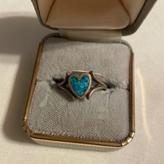 Beautiful Turquoise Ring. Will Be Sent With Patina Unless You Want Us To Polish It. Like All Items In Our Closet We Offer A Bundle Discount And You Can Be Happy To Know Everything (With The Exception Of Any Vintage Or Random Things Listed) Is Brand New With Tags. Local To Centerville, Oh? Check Us Out On Saturdays During Open Business Hours, We’d Love To Meet Our Posh Friends In Person. Heart-shaped Turquoise Blue Ring For Gift, Turquoise Gemstone Heart Ring For Anniversary, Heart-shaped Blue Turquoise Ring Gift, Heart-shaped Blue Turquoise Ring For Gift, Blue Heart Beads Jewelry For Anniversary, Blue Nickel-free Turquoise Promise Ring, Heart-shaped Turquoise Sterling Silver Ring, Vintage 925 Stamped Heart Ring, Turquoise Gemstone Heart Ring Gift