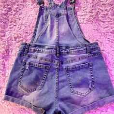 Blue denim overall shorts with button-up front and back pockets #denimshorts Denim Overall Shorts, Denim Overalls Shorts, Women's Overalls, Overalls Women, Overall Shorts, Blue Denim, Denim Shorts, Overalls, Button Up