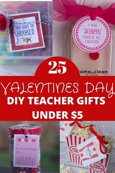 valentine's day diy teacher gifts under $ 5 with free printable tags