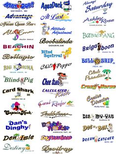 many different types of logos are shown in this image, and there is no image to describe