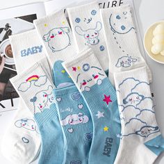 Cute Cinna Socks Set These cute Cinna socks are the perfect addition to any wardrobe. With their adorable design, they will add a touch of cuteness to any outfit. Made with comfortable fabric, these socks are both stylish and comfortable. Get yourself a set today and elevate your sock game! Cute Super Soft Socks For Gift, Cute Super Soft White Socks, Playful Soft White Socks, Cute Soft White Socks, Trendy Super Soft White Socks, Playful Blue Cotton Socks, Playful White Cotton Socks, Soft Casual Socks For Gift, Casual Soft Socks Gift Set