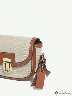 Bird in Bag - Leather Saddlebag with Metal Flap Closure. Beige Baguette Bag With Adjustable Strap For Errands, Beige Rectangular Saddle Bag For Shopping, Beige Crossbody Flap Bag For Shopping, Rectangular Saddle Bag With Adjustable Strap For Errands, Beige Saddle Shoulder Bag, Beige Saddle Shoulder Bag For Shopping, Beige Shoulder Saddle Bag For Shopping, Beige Crossbody Saddle Bag For Daily Use, Beige Pouch Bag With Leather Trim