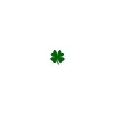 a four leaf clover is shown in the middle of a white background with green leaves