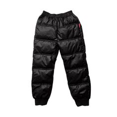 a pair of black pants on a white background Winter Parachute Pants With Pockets For Outdoor Activities, Winter Sporty Cargo Pants With Elastic Waistband, Black Casual Waterproof Parachute Pants, Casual Black Waterproof Parachute Pants, Winter Functional Outdoor Cargo Pants, Winter Techwear Bottoms For Outdoor Activities, Black Waterproof Pants For Streetwear, Black Techwear Parachute Pants For Winter, Black Waterproof Streetwear Pants