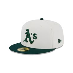 Cap off your collection thanks to New Era and their 59Fifty Oakland A's Retro Fitted Hat. With a stylish colorway and on-trend detailing, you’ll be sure to turn heads whenever and wherever you go. Add brand love and peak protection to your collection - and thank us later. Fitted hat 6 panel construction Embroidered team logo Flat brim Fitted Hat Outfit, Lids Hat, Swag Hats, Streetwear Caps, Streetwear Hats, Mad Hat, Dope Hats, Hat Aesthetic, Luxury Hats