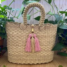 Description: Elegant Large Summer Handwoven Bag Condition: Brand New! Details: Handmade Item Material: Iraca Palm Fiber Dimensions: Bag: 10"L X 12w X 5" W ( See Pictures For Measures For Details) Handle: 5" Total Length: 17" Material: Iraca Palm (Natural Fiber) Style: Hippie/ Bohemian/ Summer The Iraca Palm Handwoven Process Is Exceptionally Detailed Handwork Passed Down Through Generations On Colombia’s Northern Caribbean Coast. This Bag Was Produced By An Artisan Collective In The City Of Usia Pink Bohemian Rectangular Straw Bag, Bohemian Braided Beige Bag, Pink Bohemian Straw Tote Bag, Bohemian Pink Straw Bag For Daily Use, Pink Bohemian Straw Bag For Daily Use, Bohemian Braided Rectangular Bag, Bohemian Crochet Bag With Woven Leather In Rectangular Shape, Bohemian Pink Handwoven Straw Bag, Bohemian Crochet Bag With Woven Leather