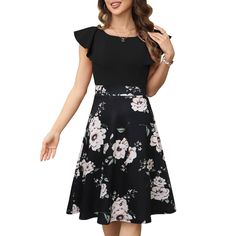 Ruffle Vintage Dress For Women Casual Summer A-Line Floral Party Retro Work Flowy Dresses Midi Length Product Details Size: X-Large Color: 00 Black-Pm70 Brand: No Brand Mpn: Dp-3039 Upc: Does Not Apply Ean: Does Not Apply * Product Dimensions : 14 X 11 X 0.5 Inches; 9.6 Ounces * Item Model Number : Dp-3039 * Department : Womens * Date First Available : January 1, 2024 Ruffle Vintage Dress For Women Casual Summer A-Line Floral Party Retro Work Flowy Dresses Midi Length Product Details Size: Mediu Black A-line Dress With Floral Print, Black Knee-length Floral Dress For Garden Party, Elegant Black Floral Dress For Spring, Black Floral Dress For Summer Evenings, Elegant Black Floral Midi Dress, Black Knee-length Dress For Garden Party, Black Short Sleeve Dress For Garden Party, Black Fitted Floral Dress For Evening, Black Fitted Floral Evening Dress