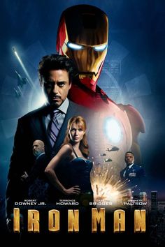 the poster for iron man starring robert downey as tony stark