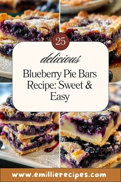 Blueberry Dessert Pizza, Blueberry Pie Bars, Easy Blueberry Pie, Pie Bars Recipe, Blueberry Filling, Pie Bar Recipes, Sweet Easy, Easy Blueberry, Pie Bars