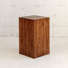 Modern Block End Table Mocha Stain Front View reclaimed wood Block End Table, Church Pews, Character Making, Church Pew, Table Modern, Old World Charm, Conversation Starters, End Table, Reclaimed Wood