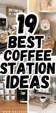 coffee station ideas Diy Coffee Bar Cart, Espresso Station, Diy Coffee Bar Ideas, Keurig Coffee Station, Modern Kitchen Countertops