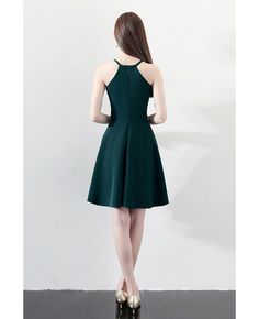 Shop Slim Dark Green Aline Short Party Dress Halter online. All instock with free shipping. Pro since 2009. Middle School Dance Outfits, School Dance Outfits, Wedding Dress Petticoat, Middle School Dance, Short Party Dress, Dress Homecoming, Short Homecoming Dress, Dress Halter, Mothers Dresses