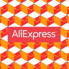 an orange and white pattern with the word aliexpress on it's side