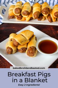 breakfast pigs in a blanket with dipping sauce