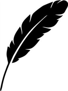 a black and white silhouette of a feather quill