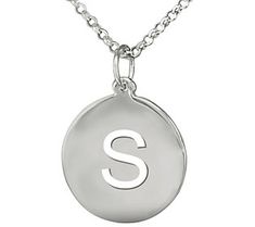 Cut out a little time for showing off your personal style with this initialed necklace. Personalized Monogram Silver Charm Necklace, Personalized Silver Monogram Charm Necklace, Silver Monogram Charm Necklace With Initial Pendant, Silver Monogram Initial Pendant Charm Necklace, Sterling Silver Monogram Initial Pendant Charm Necklace, Silver Monogram Initial Necklace For Everyday, Sterling Silver Initial Necklace With Cable Chain, Classic Silver Charm Necklaces With Initials, Initial Pendant Charm Necklace With Cable Chain