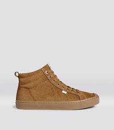 CARIUMA : Women's High Top All Camel Suede Sneaker | The OCA High Canvas Sneakers Womens, Mens High Tops, Knit Sneakers, Sneaker Men, Comfortable Sneakers, Comfy Shoes, Suede Sneakers, Sneaker Brands, Wedge Sneaker