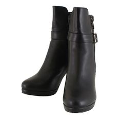 Milwaukee Leather MBL9430 Women’s Black Boots with Side Zipper EntryFeatures Made of Synthetic Leather Upper Anti-Slip Bottom Plain Toe Design Cement Construction Slip-On with Side Zipper Entry Adjustable Buckle Milwaukee Signature Hardware Milwaukee Leather - Once You Have It, You Love It!