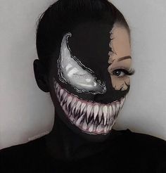 We Are Venom, Great Halloween Costumes, Halloween Makeup Inspiration, Theatrical Makeup, Painted Faces, Halloween Makeup Looks, Facepaint