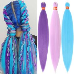 PRICES MAY VARY. 【 Hair Materials】DAN NING pre stretched braiding hair extensions are made of 100% original Kanekalon fiber which is natural looking and feel soft as human hair. 【 Features】High-quality braiding hair pre stretched, yaki texture braid hair, super light, healthy, friendly, no chemical smell, no itch to your scalp. Smooth, fresh, silky, no tangle, no knots, no finger cut, easy to braid. 【Hot Water Setting】30 inch long braiding hair extensions. You can change the braiding hair styles 26 Inch Hair Extensions, Hair Extension Ideas, Rasta Hair, Pre Stretched Braiding Hair, Ash Blonde Ombre, Festival Braids, Purple Braids, Blond Ombre, Different Braids