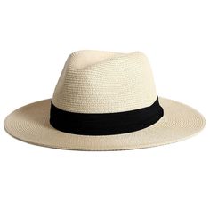 The Classic Panama Hat is the ideal accessory for sunny days, offering a refined yet casual look. Handwoven from Toquilla palm leaves, this lightweight hat features a wide brim, making it an excellent choice for warm climates. Its timeless design works well for both outdoor adventures and leisurely outings. Key Features: Material: Handwoven Toquilla palm leaves. Design: Wide brim for sun shade and classic fit. Light and breathable for ultimate comfort. Timeless style for a variety of occasions. Summer Beach Lightweight Fedora, Lightweight Summer Beach Fedora, Lightweight Flat Brim Panama Hat For Beach Season, Lightweight Fedora For Beach And Summer, Lightweight Summer Fedora For Beach, Summer Panama Hat For Travel, Lightweight Fedora For Beach In Summer, Trendy Summer Vacation Hat Bands, Trendy Summer Hat Bands For Vacation