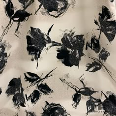 a black and white floral print fabric