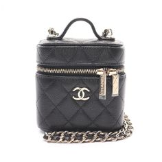 Chanel Matelasse Small Vanity Shoulder Bag Black Luxury Square Pouch, Rectangular Shopping Bag With Gold-tone Hardware, Luxury Square Travel Pouch, Luxury Top Handle Cosmetic Bag For Shopping, Luxury Square Box Bag For Travel, Black Top Handle Pouch For Shopping, Designer Black Bag With Rectangular Case, Designer Black Rectangular Case Bag, Luxury Evening Bag With Removable Pouch In Rectangular Case