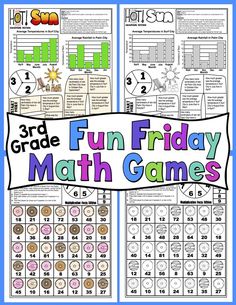 the third grade fun friday math games are great for students to practice their numbers and counting skills