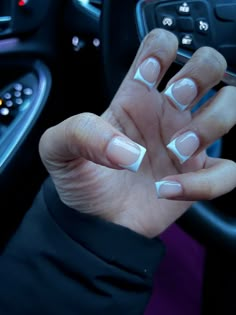 Short White Tip Acrylic Nails, Short Simple Nails Acrylic, Really Short French Tip Nails, Small French Tip Nails, White Short Acrylic Nails, Short White French Tip Nails, French Tip Manicure Ideas, Short Basic Acrylic Nails, Square French Tips