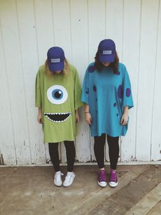 I N S T A G R A M @nataliee_helen Halloween Costumes Two Women, Fun Friend Costume Ideas, Friend Costume Ideas Two Matching, Duo Disney Costumes Best Friends, Due Best Friend Costumes, Friend Matching Costumes, Diy Monster Inc Costume, Matching Disney Outfits Bff, Best Friend Halloween Costumes 2022