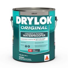 a gray paint with the words drylok on it