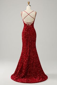 Rote funkelnde mermaid -rückenfreie langen Abschlussballkleid mit Randflächen Prom Dress Christmas, Red Long Homecoming Dresses, Prom Dresses Red Sparkly, Red Silky Dress Long, Red Sparkly Formal Dress, Pretty Prom Dresses Red, Prom Dress Inspiration Red, Red Prom Dress Aesthetic, Red Glitter Prom Dress