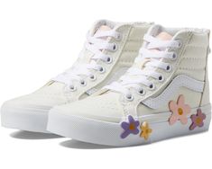 Vans Kids Sk8-Hi Zip Flower (Little Kid) Preppy Kids Clothes, Zip Flowers, Preppy Kids Outfits, Vans Shoes Fashion, Dr Kids, Nike Shoes Women Fashion, Preppy Kids, School Supplies List