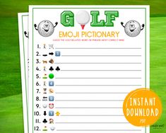 golf emojtionary printable game