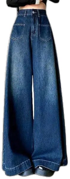 Divided Skirt, Stylish Jeans, Split Skirt, Dark Blue Color, Skirt Fits, Jeans For Women, High Waist Jeans, Vintage Patterns, Urban Fashion