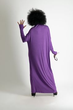 Long Summer Blouson Dress with Turtleneck, Purple color, long sleeves and loose line. Suitable for Summer. SIZE & FIT: *Our Model is 5′6″ / 175 cm and wears size M. *Available Sizes: form XS up to 8XL *This product could be customized according to your measurements. *Please leave your requirements in the checkout. CARE Dry Cleaning Machine Wash 30oC Hand Wash with warm water Medium hot iron Time to ship & DELIVERY : Your piece will be ready to ship in 5-6 biz days upon placing your order Long Sleeve Purple Maxi Dress For Fall, Winter Long Sleeve Maxi Dress, Purple Long Sleeve Dress For Winter, Oversized Long Sleeve Maxi Dress For Fall, Purple Long Sleeve Maxi Dress For Spring, Purple Long Maxi Dress For Fall, Purple Maxi Dress For Fall, Oversized Long Sleeve Maxi Dress For Winter, Long Turtleneck Dress