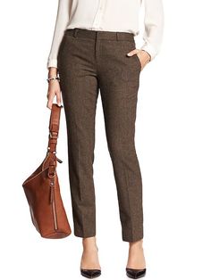 Herringbone Reegan-Fit Slim Straight Pant Brown Pants Outfit, Slim Straight Pants, Work Fun, Winter Pattern, Pants Brown, Outfits For Work, Brown Pants, Light Blue Jeans, Banana Republic Factory